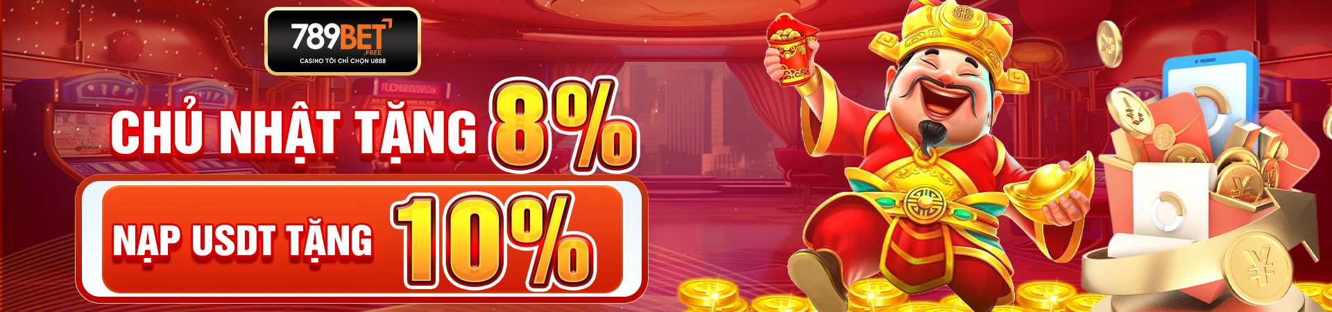 Chủ nhật tặng 8% nạp usdt tặng 10% cực đã